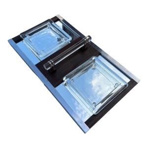 Art Deco Macassar Serving Tray, Mirror, Chrome, And Glass