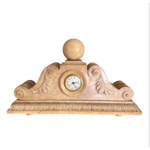 Pendule  en pierre sculptée Signée “SBERNA PIERRE”