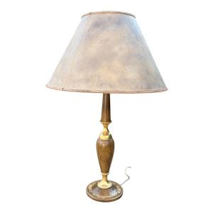 "le Tanneur" Leather And Gold-plated Brass Lamp (made In France)