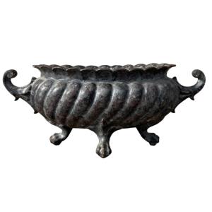 Louis XV-style Enameled Cast-iron Planter (circa 1900)
