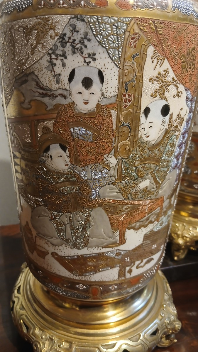 Paire de vases japonais-photo-3