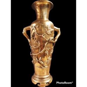 Vase En Bronze Du Japon 19e.