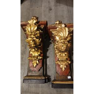 Gilded Wood Wall Sconces