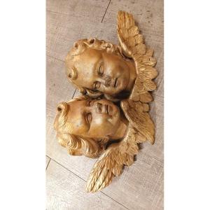 Têtes d'anges en bois dore