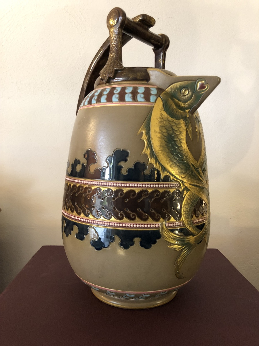 Japanese-style Pot From The Sarreguemines Factory 