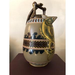 Japanese-style Pot From The Sarreguemines Factory 