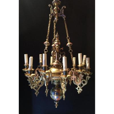 Lustre Polychrome Dans Le Goût Russe 