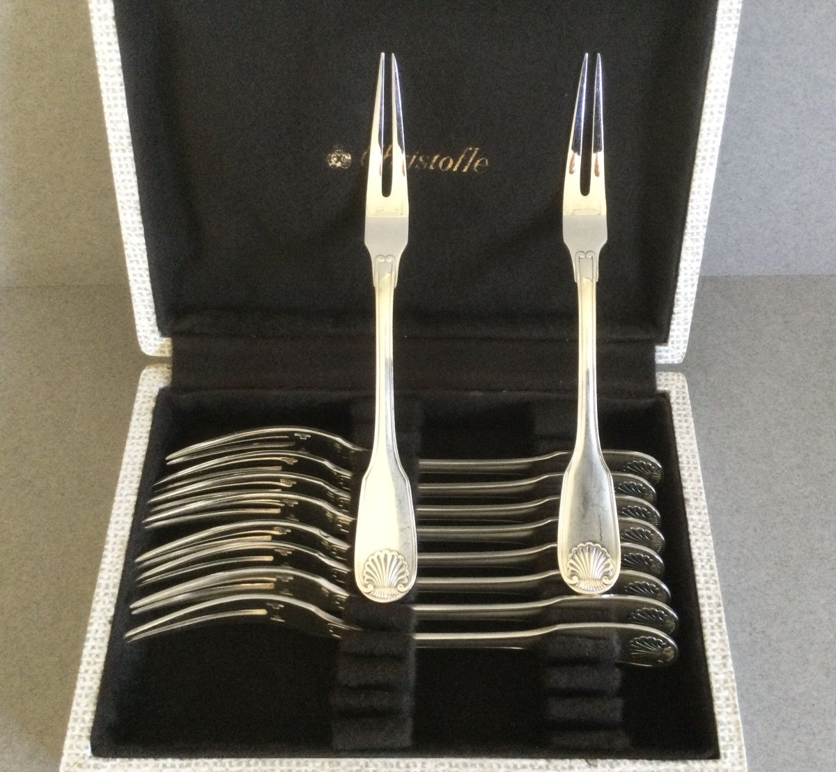 12 Christofle Snail Forks-photo-3