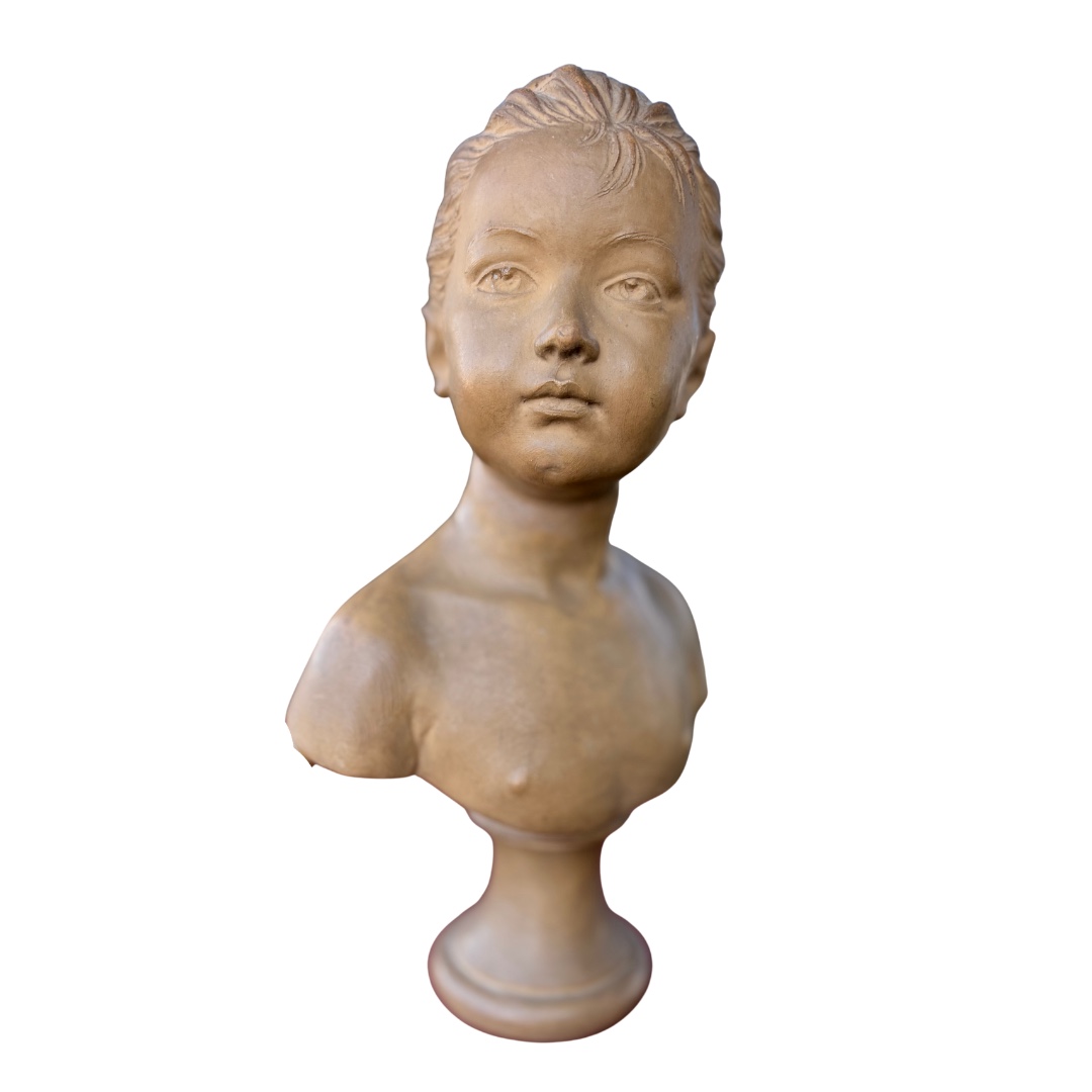 Buste de Louise Brongniart d'après Jean Antoine Houdon, en terre cuite.