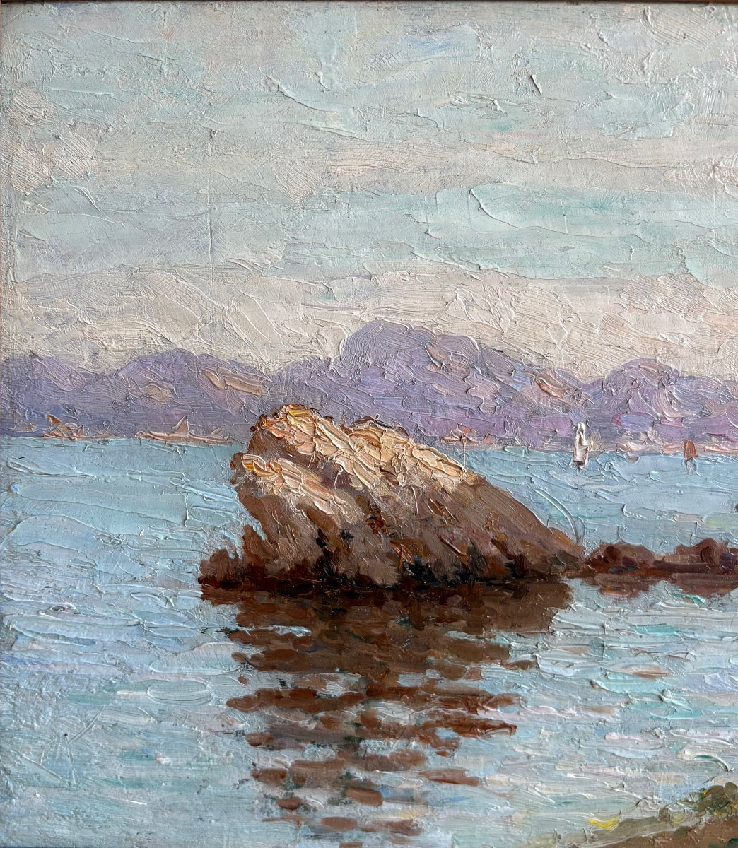 The Cornice, Oil On Wood, Early 20th Century-photo-2