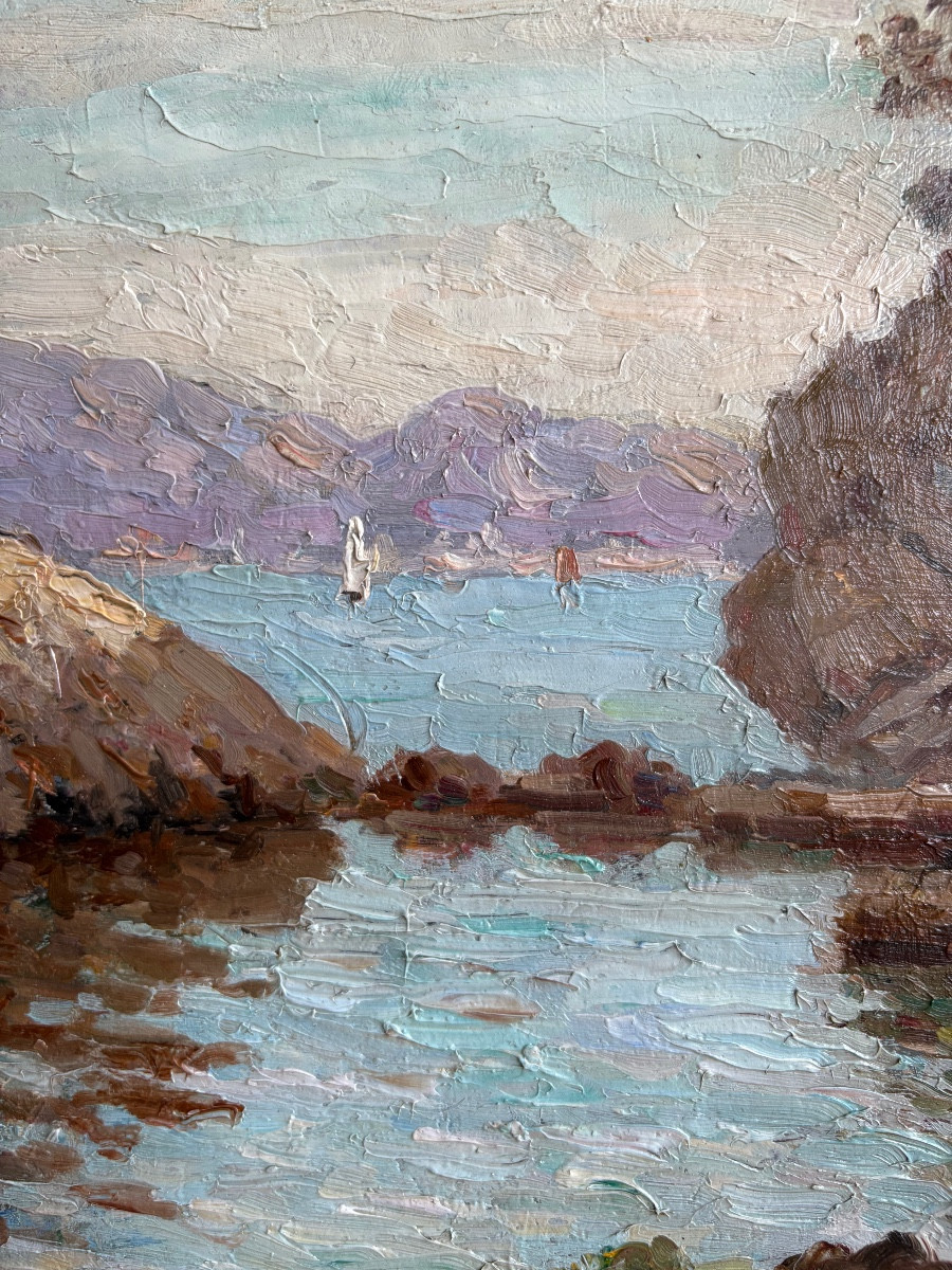 The Cornice, Oil On Wood, Early 20th Century-photo-4