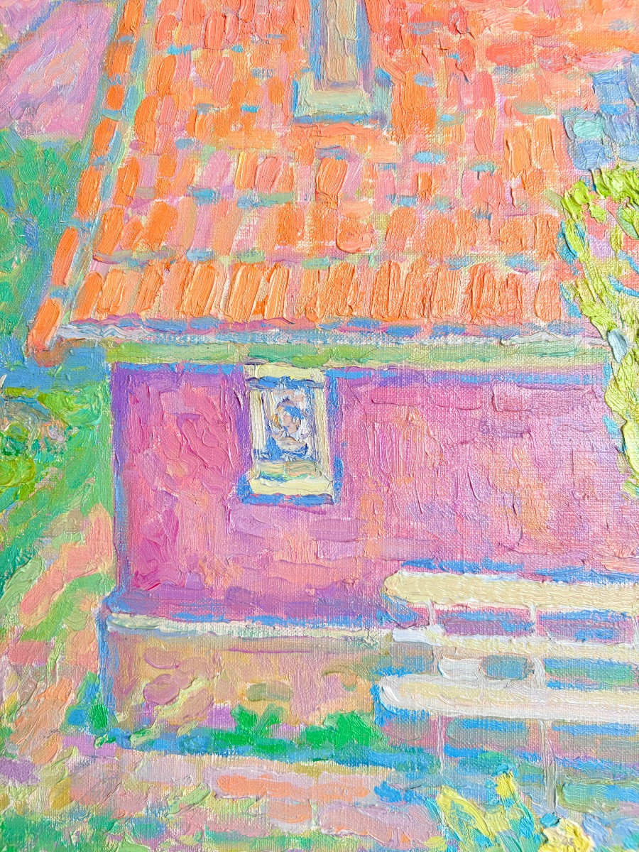 Spring In The Garden, Oil On Canvas By Oleg Mikhailov, Tangy Urban Landscape-photo-4