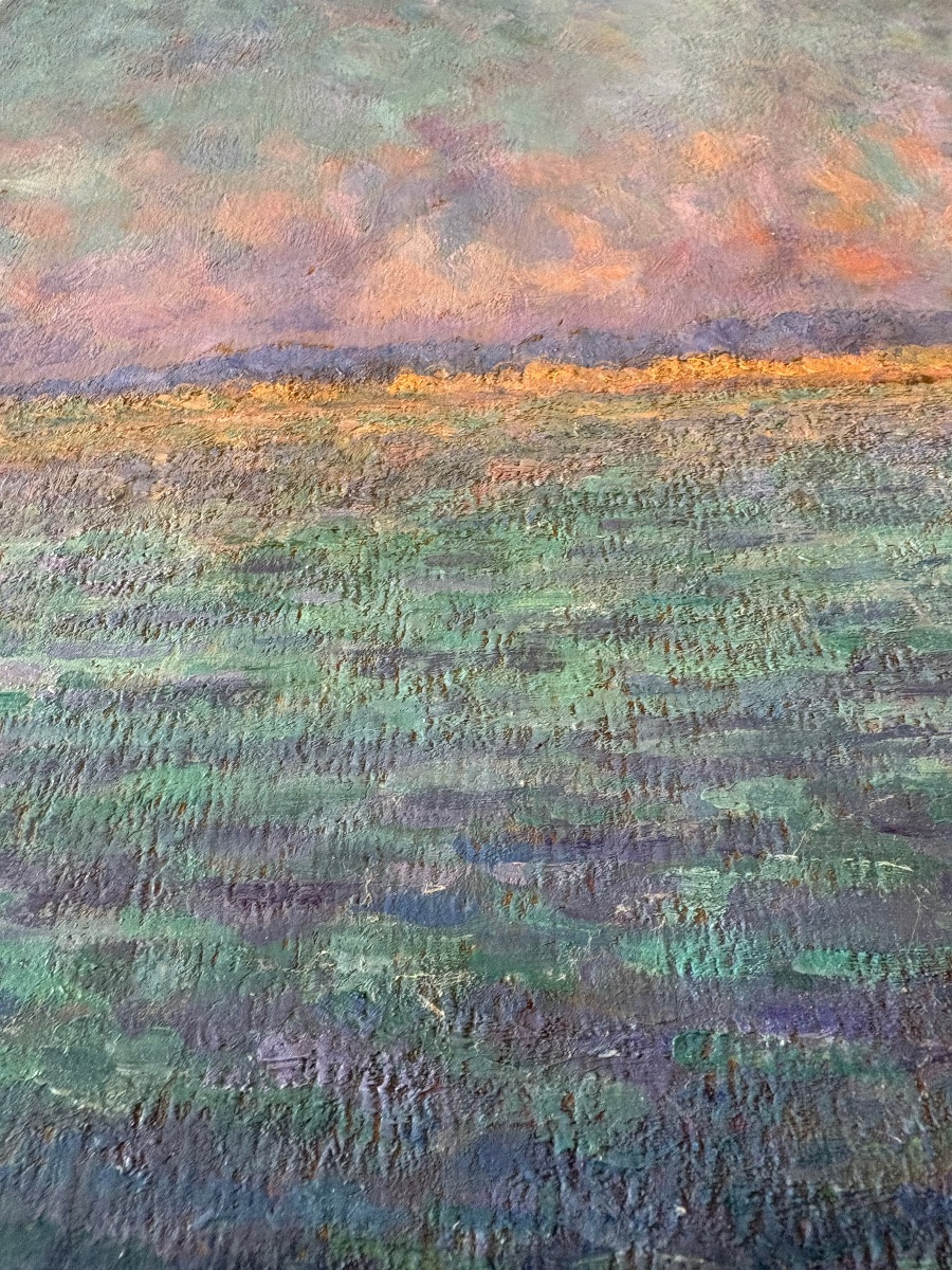 Felouque Sur Le Nil, Oil On Panel Signed A Labesse, Dated 1925-photo-5