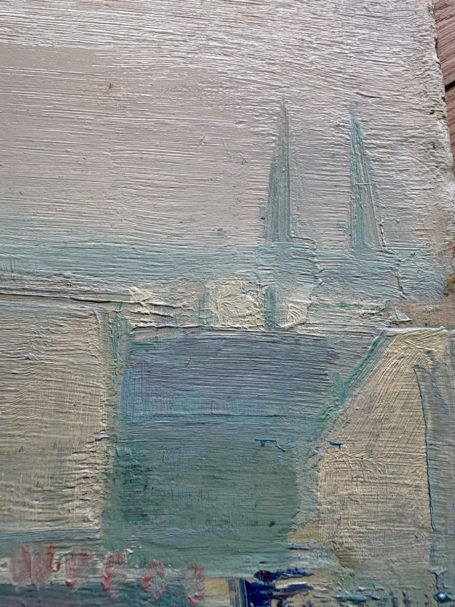 View Of The Invalides In Paris, Oil On Panel Signed H. Pinguenet (1889–1972)-photo-1