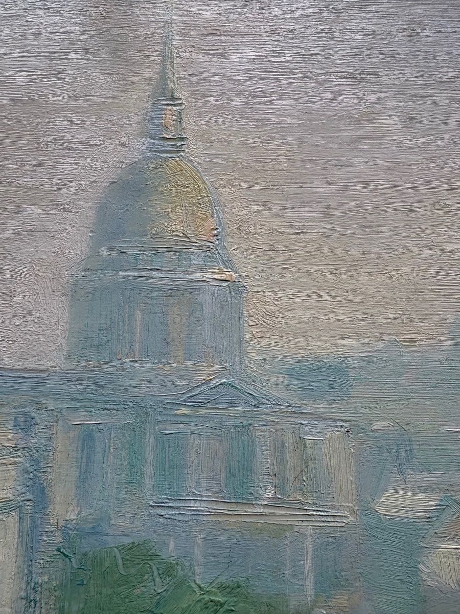 View Of The Invalides In Paris, Oil On Panel Signed H. Pinguenet (1889–1972)-photo-5