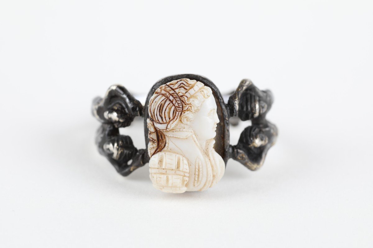 A Rare Renaissance Adam & Eva Silver Gilt Ring, Cameo Probably Italian 16th Century-photo-3