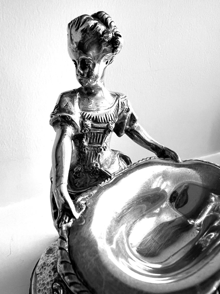 Pair Of Anthropomorphic Silver-plated Salt Cellars -photo-4