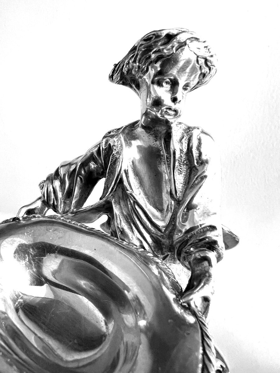 Pair Of Anthropomorphic Silver-plated Salt Cellars -photo-1