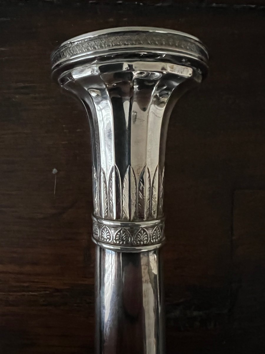 Pair Of Candlesticks In Sterling Silver, Workshop Of Pape Carolus - Brugge-photo-3
