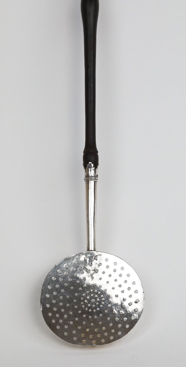 Rare écumoire En Argent XVIIe Siècle La Haye, Les Pays-bas  -photo-3