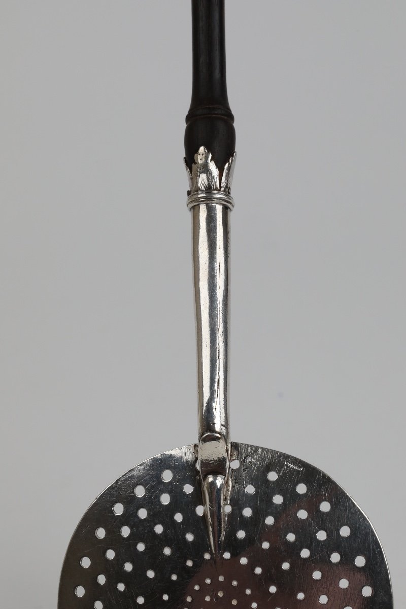 Rare écumoire En Argent XVIIe Siècle La Haye, Les Pays-bas  -photo-1