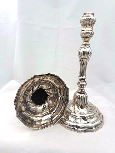 Paire de Flambeaux en Argent massif XVIIIème Belgique - MONS - 1787-photo-3