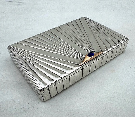 Art Deco Style Silver Cigarette Case - Saint Petersburg (1908-1926)-photo-2