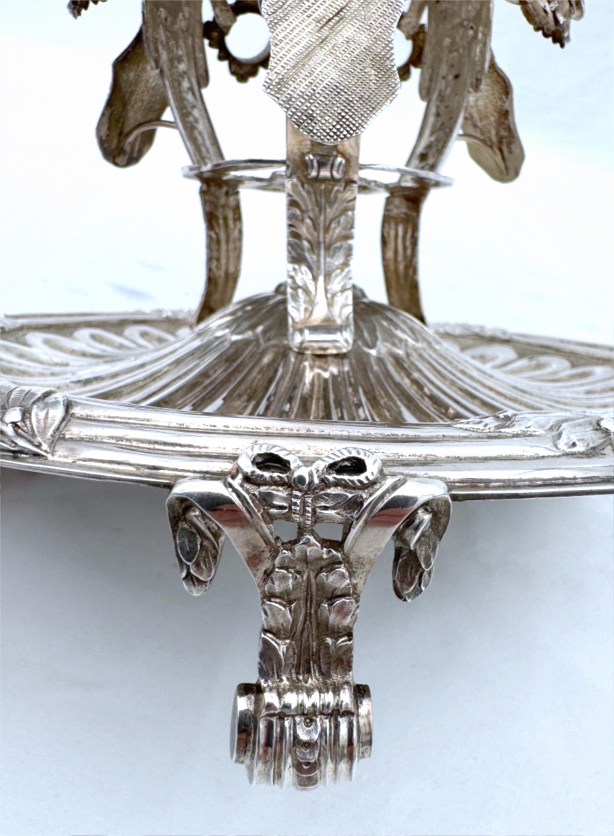 Drageoir en argent  de 18eme siecle transforme en 19eme siecle en porte-cigares et pyrogène-photo-4