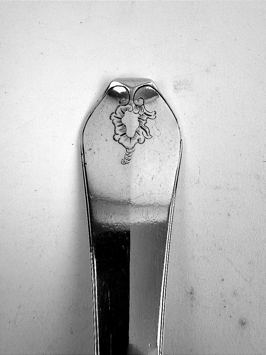 Exceptionnel cuiller à ragoût en argent massif, Saint-Trond ( Liege )Ca.1750-photo-4