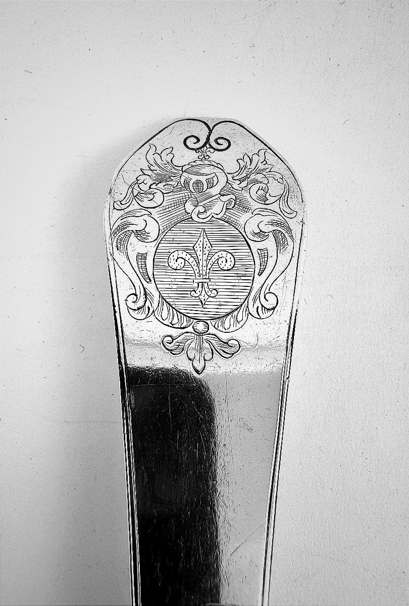 Exceptionnel cuiller à ragoût en argent massif, Saint-Trond ( Liege )Ca.1750-photo-1