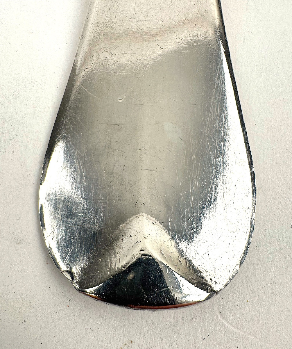 Cuiller à ragoût en argent massif, Liege 1728 Dieudonné Crasset-photo-1