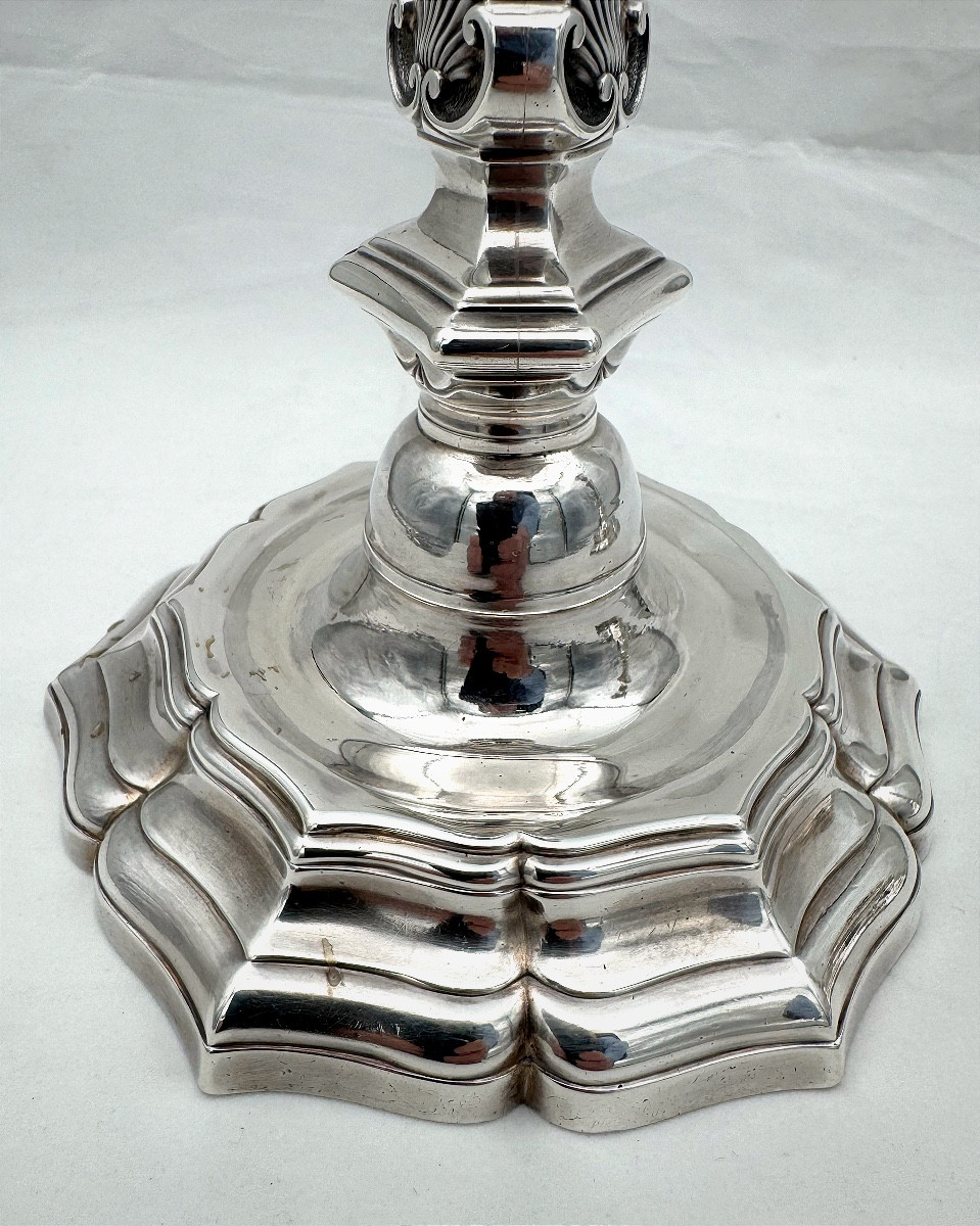 Paire de flambeaux  en argent, Avignon,  vers 1730-photo-3