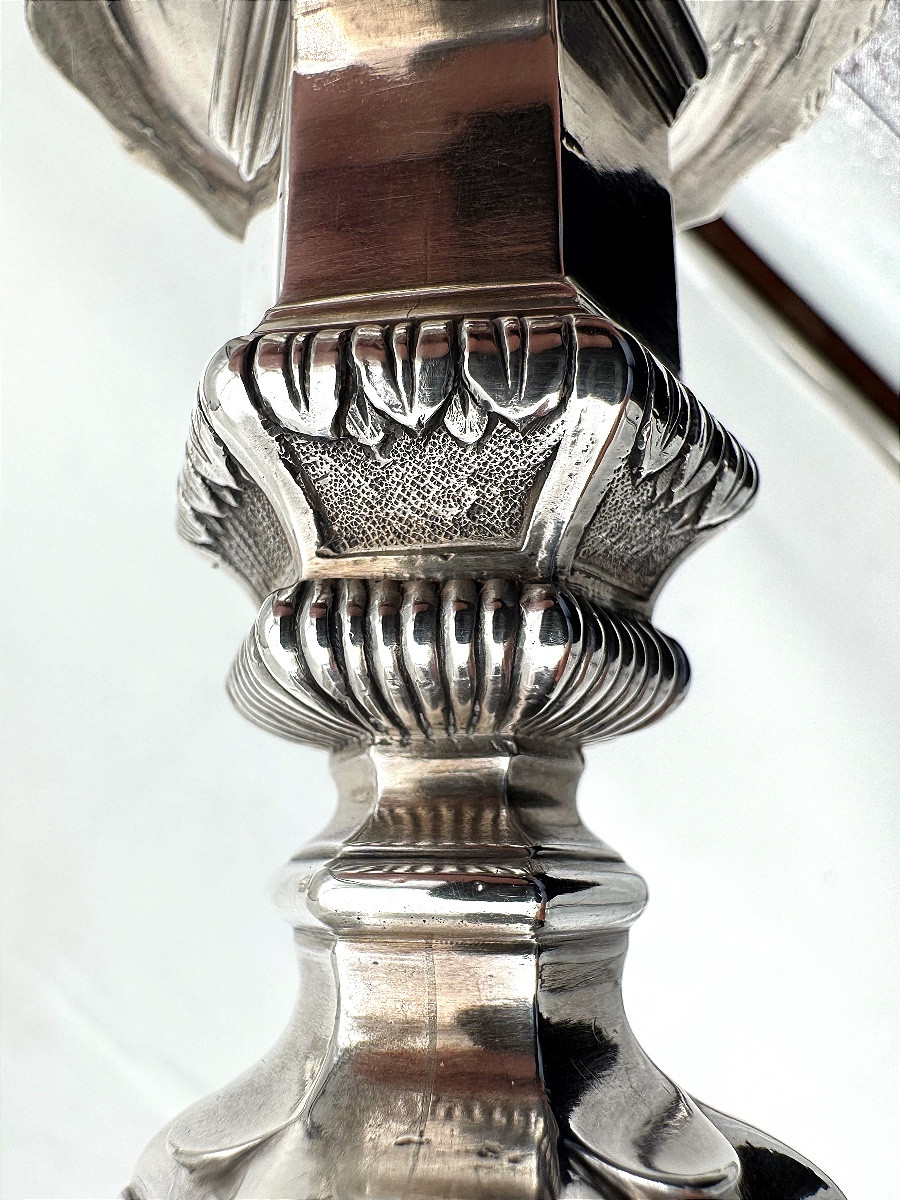 Paire de flambeaux  en argent, Avignon,  vers 1730-photo-5