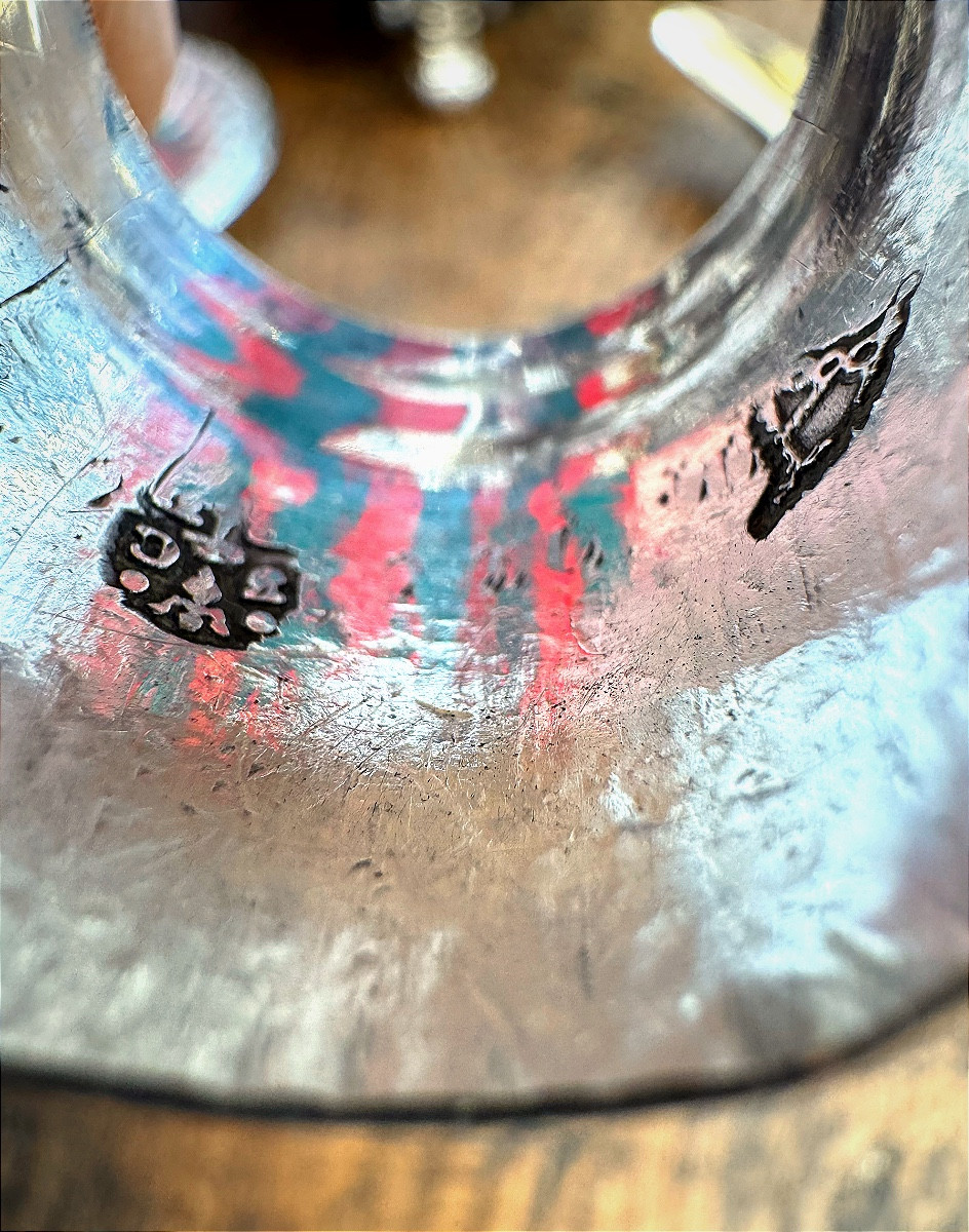 Rare Silver Hand Candlestick By Jean-charles Roquillet-desnoyers, Paris 1778-photo-6