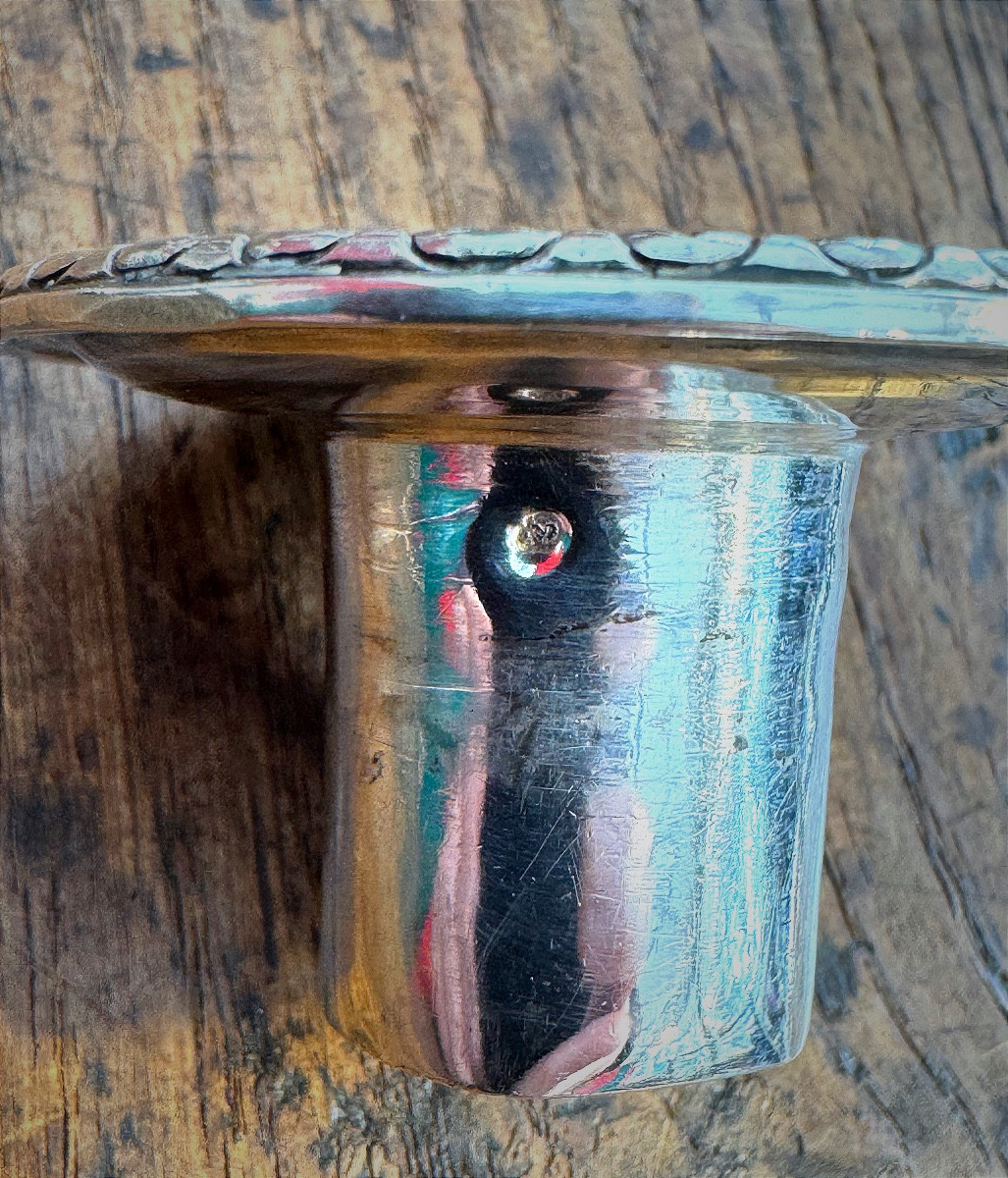 Rare Silver Hand Candlestick By Jean-charles Roquillet-desnoyers, Paris 1778-photo-7