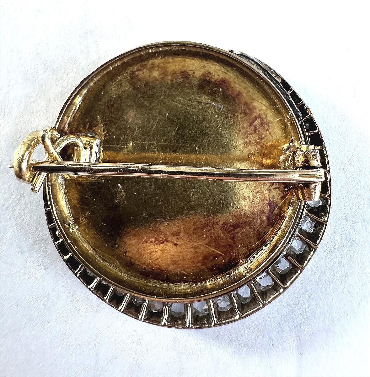 Enamel And Diamond Brooch Depicting A Troubadour -photo-2