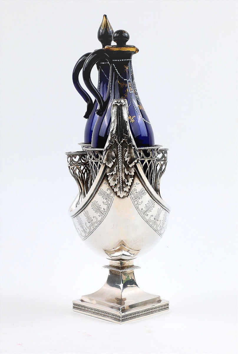 Service à huilier-vinaigrier époque Directoire/Empire en argent massif, Paris 1798-1809 -photo-1