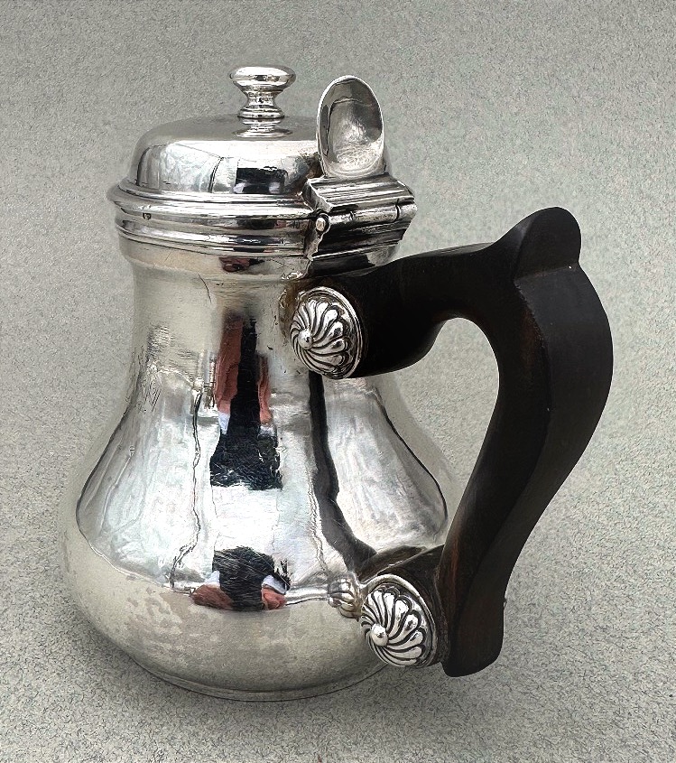 Verseuse cafetière égoïste argent massif XVIIIème  Antoine Bailly 1763 - PARIS-photo-3
