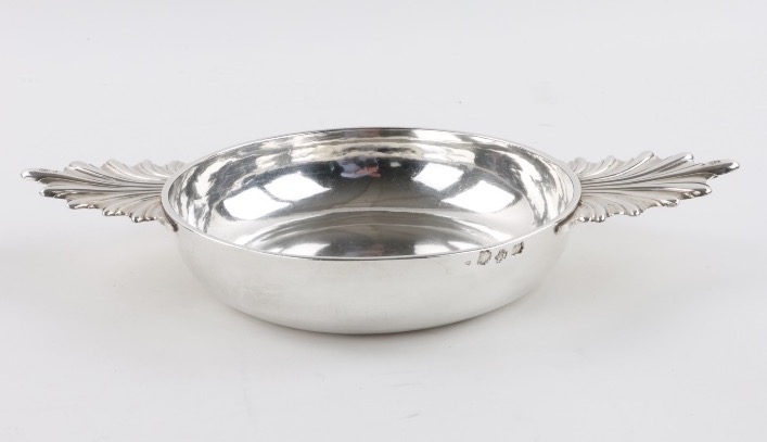 18th-century Solid Silver Bowl With Handles, Troyes, 1788, Reims Jurisdiction