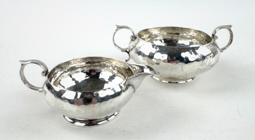 Sucrier et crémier en argent massif, style Arts and Crafts, Elkington & Co , London 1901-photo-2