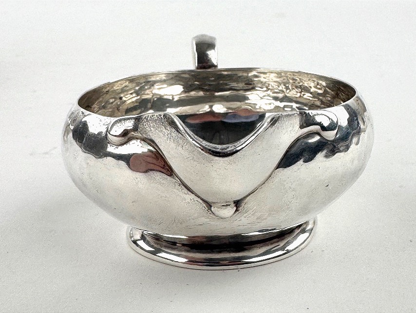 Sucrier et crémier en argent massif, style Arts and Crafts, Elkington & Co , London 1901-photo-3