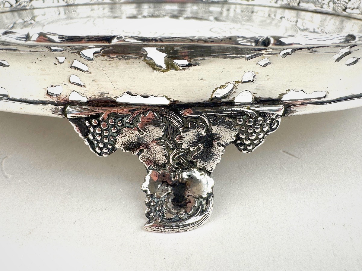 Plateau volant portugais ancien en argent,  Porto 1877-81 - Joaquim Monteiro & Filho-photo-4