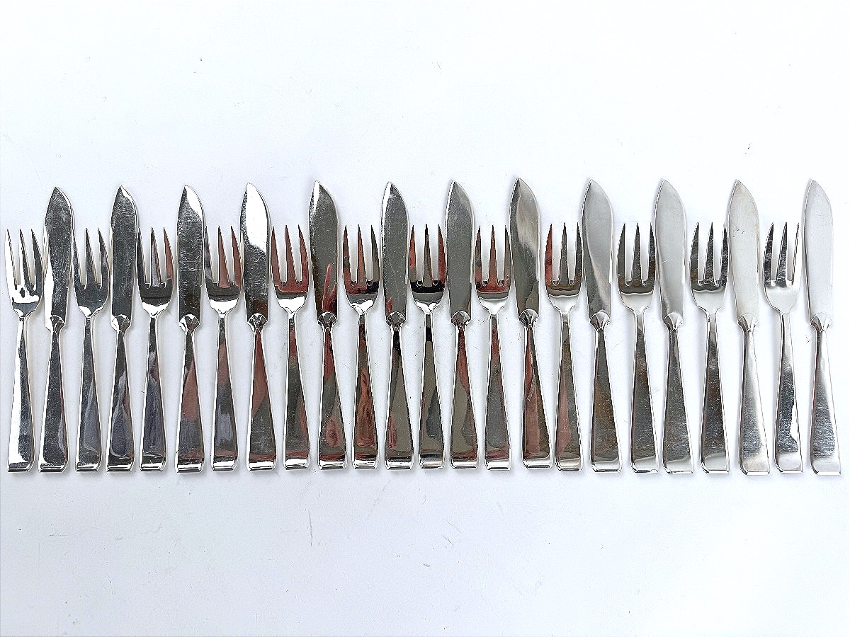 Philippe Wolfers  Model Gioconda Fish Cutlery Set-photo-3