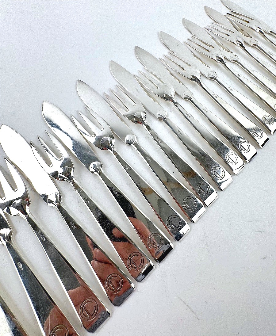 Philippe Wolfers  Model Gioconda Fish Cutlery Set-photo-4