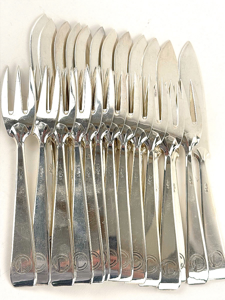 Philippe Wolfers  Model Gioconda Fish Cutlery Set