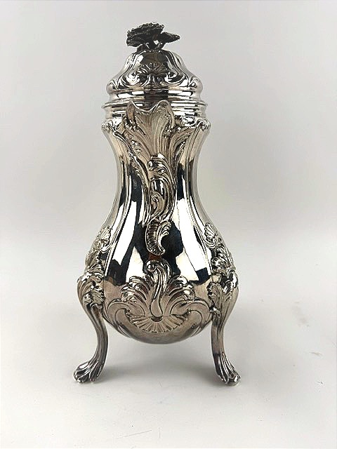 Cafetière en argent massif au poinçons de la ville de MONS 1777 -photo-2