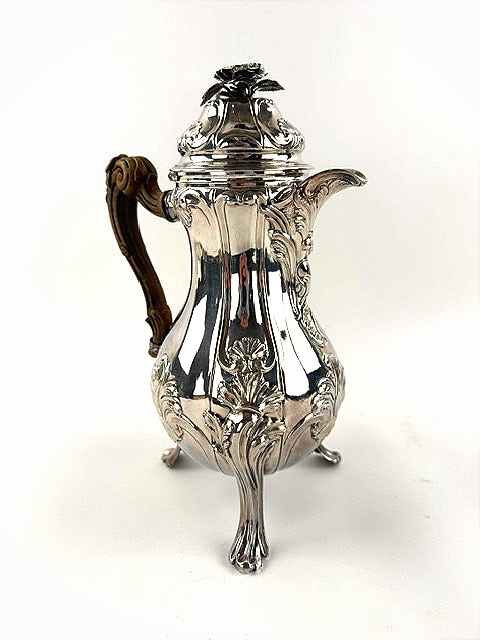 Cafetière en argent massif au poinçons de la ville de MONS 1777 -photo-3