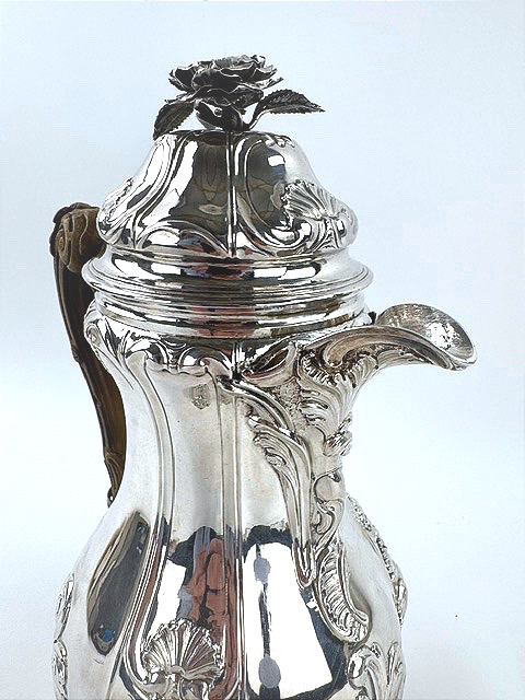 Cafetière en argent massif au poinçons de la ville de MONS 1777 -photo-3
