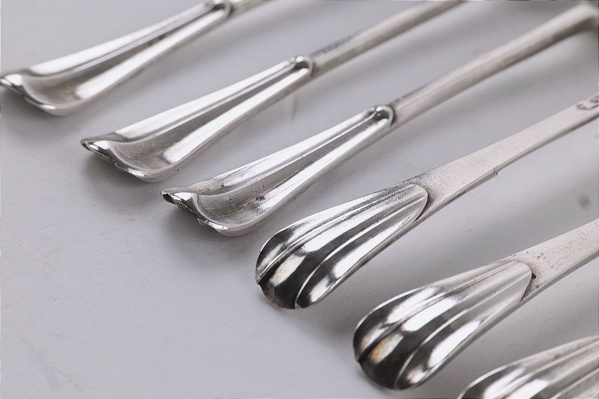 6 Petite fourchette à confiture en argent, Cornelis Couturier,  Amsterdam, 1735–37-photo-1