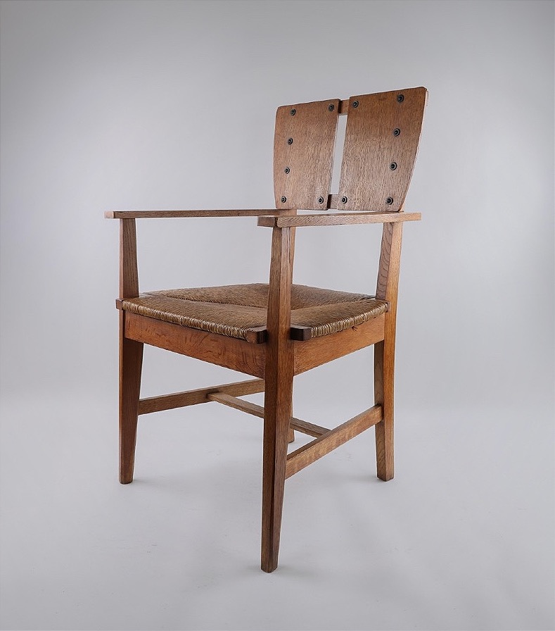 Gustave Serrurier-bovy - Pair Of Oak Armchairs, Ca. 1904-photo-2